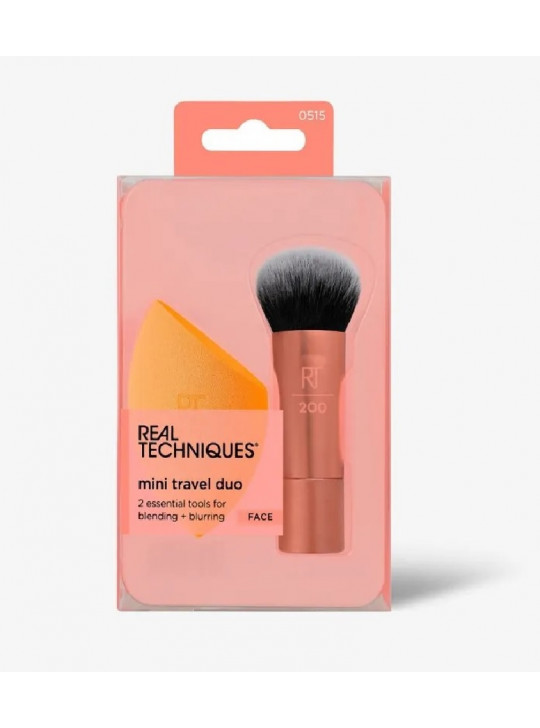 НАБОР КИСТЬ И СПОНЖ ДЛЯ МАКИЯЖА MINI TRAVEL DUO REAL TECHNIQUES