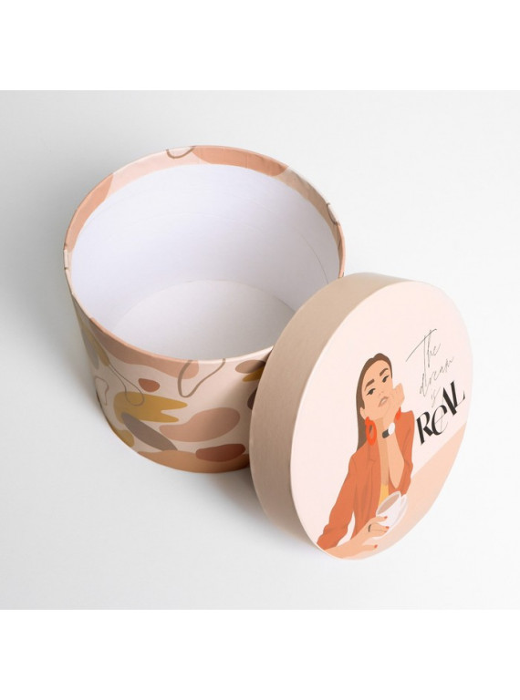 КОРОБКА ПОДАРОЧНАЯ КРУГЛАЯ GIRL 17.5х20см ДАРИТЕ СЧАСТЬЕ
