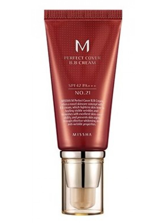 ТОНАЛЬНЫЙ КРЕМ M PERFECT COVER BB CREAM SPF42/PA No.21 MISSHA 50ml