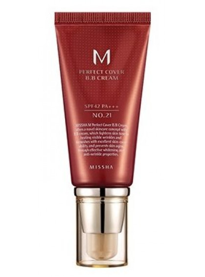 ТОНАЛЬНЫЙ КРЕМ M PERFECT COVER BB CREAM SPF42/PA No.21 MISSHA 50ml