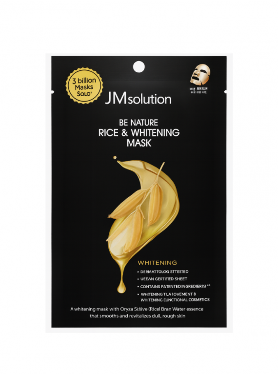 МАСКА ДЛЯ ЛИЦА ТКАНЕВАЯ ОТБЕЛИВАЮЩАЯ С ЭКСТРАКТОМ РИСА JMSOLUTION 24ml