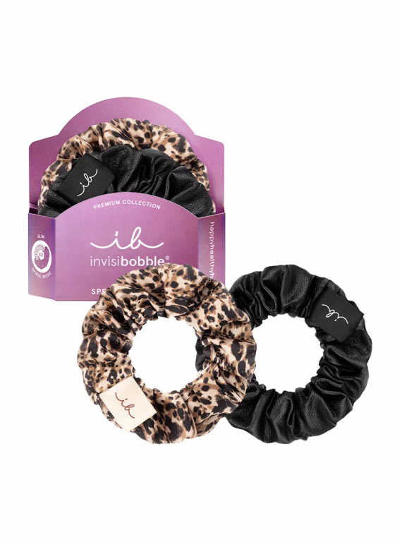 РЕЗИНКА-БРАСЛЕТ ДЛЯ ВОЛОС SPRUNCHIE SLIM PREMIUM LEC IS THE NEW BLACK INVISIBOBBLE 2pc