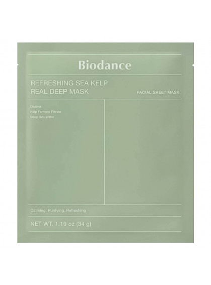 МАСКА ДЛЯ ЛИЦА ГИДРОГЕЛЕВАЯ УСПОКАИВАЮЩАЯ С МОРСКИМИ ВОДОРОСЛЯМИ BIODANCE 34g